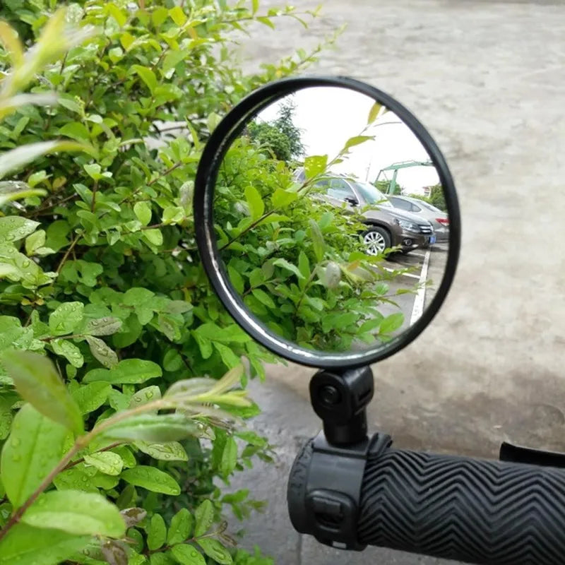 Espelho retrovisor para guidão de bicicleta, espelho retrovisor grande angular com alça de silicone para ciclismo mtb